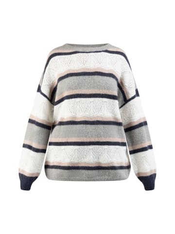VIRITA Women Oversize Strick Pullover in Blau Mehrfarbig