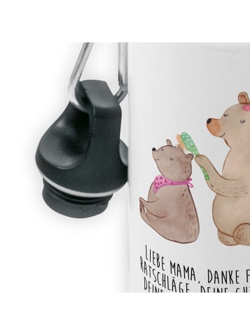 Mr. & Mrs. Panda Wasserflasche Bär Kind mit Spruch in Weiß