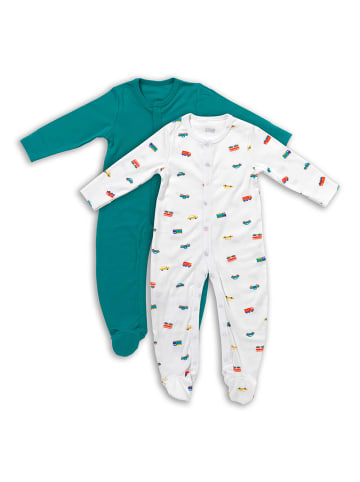 Schlummersack Bio Baby-Schlafanzug langarm 2er Pack in Türkis