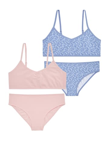 Petite Fleur Kids Set: Bustier in rose / gemustert