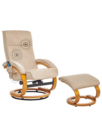 Beliani Massagestuhl HERO in Beige/Braun - (W) 51 x (H) 102 x (L) 80 cm