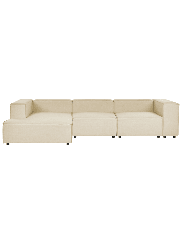 Beliani 2-tlg Ecksofa APRICA in Beige/Schwarz