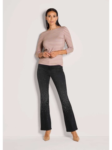 MADELEINE Ringelshirt mit U-Boot-Ausschnitt, Halbarm in malve / cappuccino