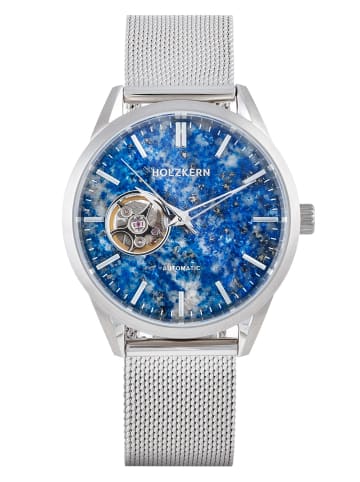 Holzkern Armbanduhr Automatik Inverno Lapislazuli/Silberfarben