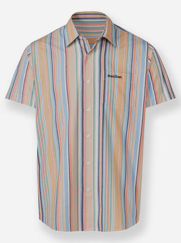 WITT WEIDEN Kurzarm-Hemd in camel-beige-gestreift