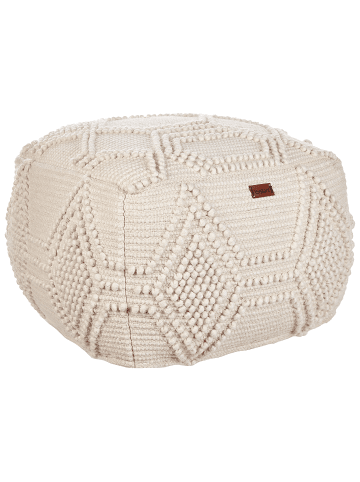 Beliani Pouf CHOIM in Beige - (W) 60 x (H) 40 x (L) 60 cm