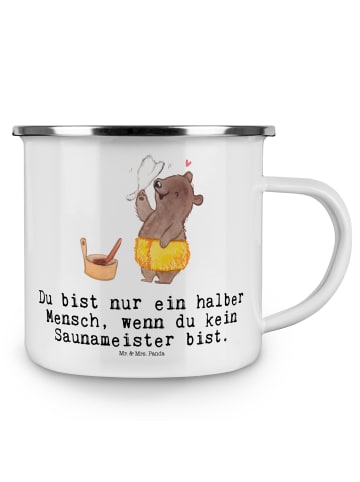 Mr. & Mrs. Panda Becher Saunameister Herz mit Spruch in Weiß