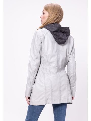 JILANI Damen Lederjacke in hellgrau