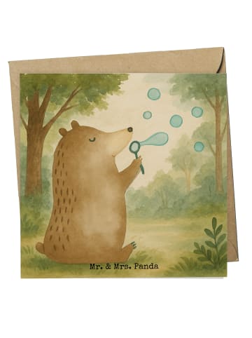Mr. & Mrs. Panda Einladungskarte Bär Seifenblasen Design ohne Sp... in Weiß