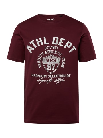 Men Plus Kurzarm T-Shirt in dunkel weinrot