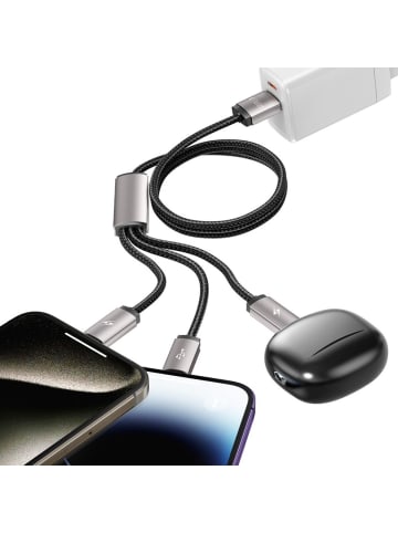 TechProtect Tech-Protect UltraBoost 3in1 USB-A Kabel 1 m Grau in Grau