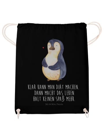 Mr. & Mrs. Panda Beutel Pinguin Diät mit Spruch in Schwarz