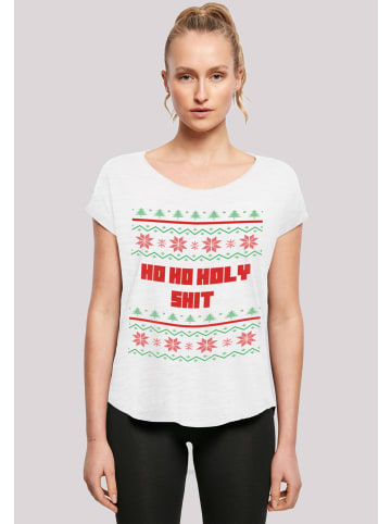 F4NT4STIC Long Cut T-Shirt Ho Ho Holy in weiß