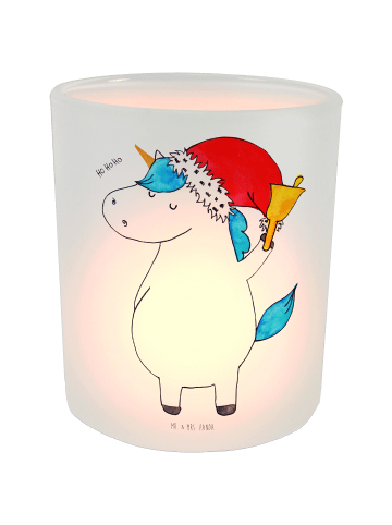 Mr. & Mrs. Panda Windlicht Einhorn Weihnachtsmann ohne Spruch in Transparent