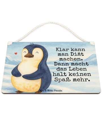 Mr. & Mrs. Panda Wegweiser Pinguin Diät Design mit Spruch in Weiß