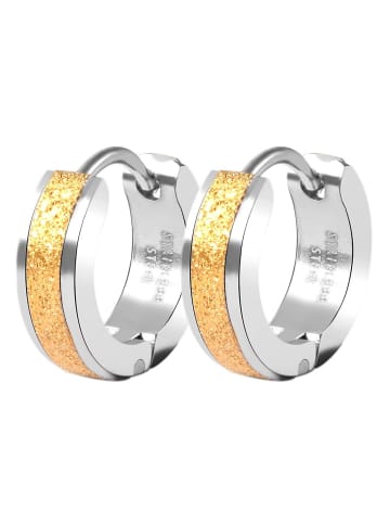 Adeliás Damen Ohrringe – Klappcreole aus Edelstahl in silber