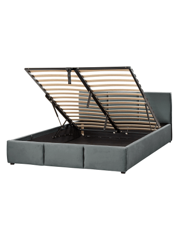 Beliani Bettgestell BOUSSE in Grau - (W) 150 x (H) 80 x (L) 220 cm