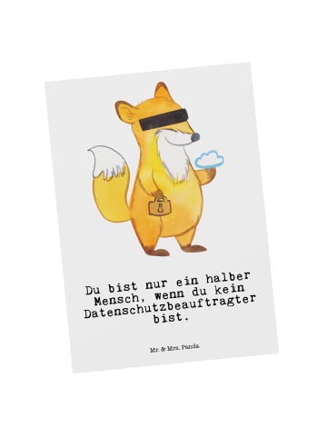 Mr. & Mrs. Panda Postkarte Datenschutzbeauftragter Herz mit Spruch in Weiß