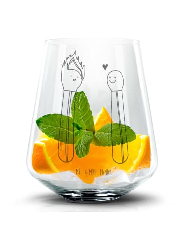 Mr. & Mrs. Panda Blümchentail Glas Streichhölzer ohne Spruch in Transparent