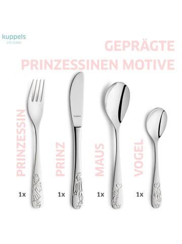 Kuppels 4-tlg. Kinderbesteck Set PRINZESSIN in edelstahl