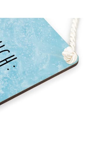 Mr. & Mrs. Panda Deko Schild Pinguin Kokosnuss mit Spruch in Eisblau
