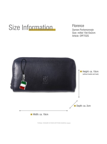 Florence Leder Portemonnaie Florence Geldbörse schwarz ca. 19cm