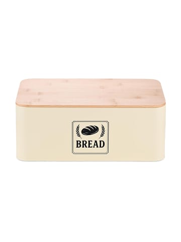 relaxdays Brotkasten in Beige - (B)33 x (H)13,5 x (T)19 cm