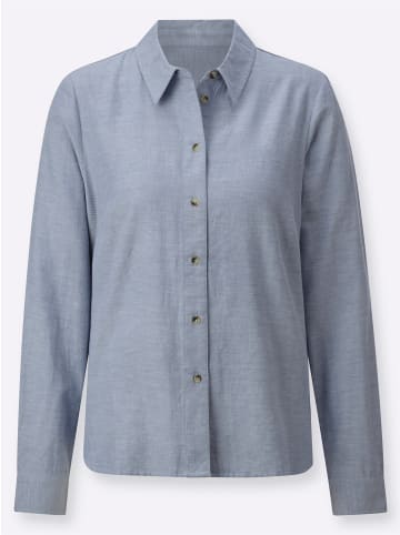 WITT WEIDEN Hemdbluse in taubenblau-meliert