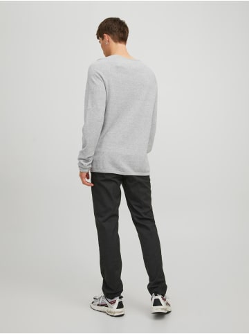 Jack & Jones Rundhals Strickpullover Langarm Sweater aus Baumwolle JJEHILL in Grau-2