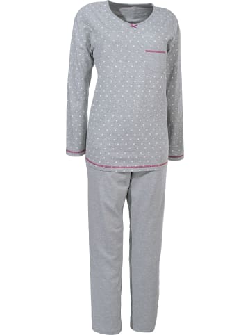 Erwin Müller Single-Jersey Schlafanzug in hellgrau meliert