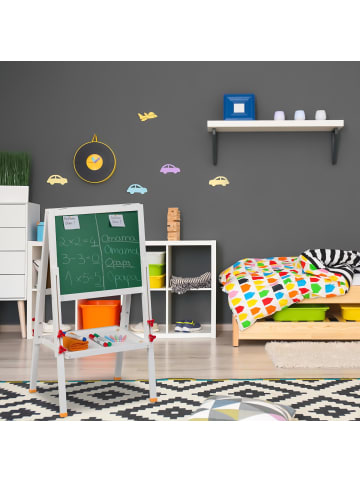 relaxdays Kinderstandtafel in Weiß - (B)45 x (H)81 - 104 x (T)42 cm