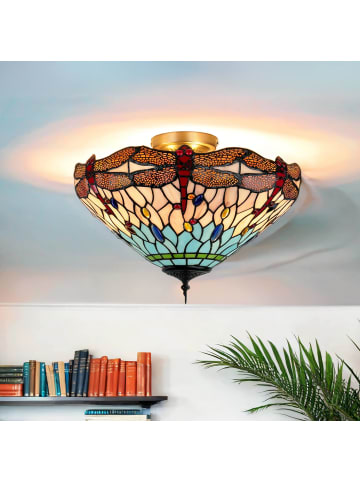 Licht-Erlebnisse Deckenlampe Ø 42 x (H)27 cm in Messing Bunt