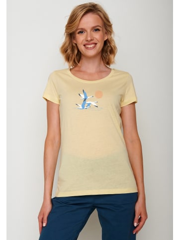 GreenBomb T-Shirt Animal Goose Family in Vanille
