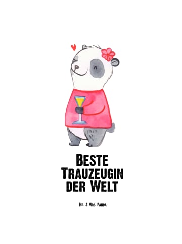 Mr. & Mrs. Panda Trinkflasche Aus Edelstahl Panda Beste Trauzeug... in Weiß