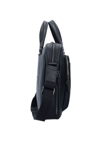 Piquadro Black Square Aktentasche Leder 40 cm Laptopfach in nero