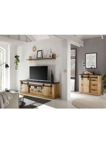 Furn.Design Wandboard Used Wood hell, anthrazit, Wandregal 160 cm