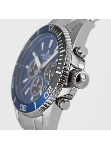 Jacques Lemans Herrenuhr für Taucher Chronograph Edelstahl/Blau