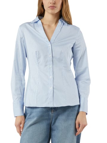 comma Hemdbluse in hellblau weiß