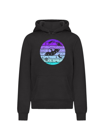 F4NT4STIC Hoodie Retro Alien Weltraum Sonnenuntergang in schwarz