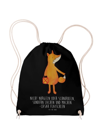 Mr. & Mrs. Panda Gym Bag Fuchs Laterne mit Spruch in Schwarz