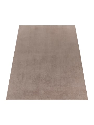 KADIMA DESIGN Teppich Kurzflor waschbar Unifarben Wohnzimmer in Taupe
