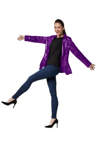 tectake Damen-Jackett mit glitzernden Pailletten, lila