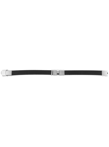 Adeliás Herren Armband aus Leder 21 cm in schwarz