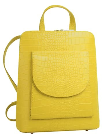 Cluty Rucksack echt Leder in gelb