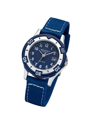Regent Armbanduhr Regent Lederarmband blau extra groß (ca. 29mm)