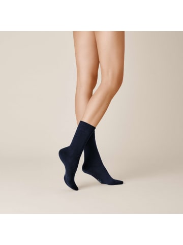 Kunert Socken Liz druckfreier Bund in Marine