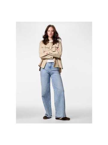 Pieces Langarmbluse in White Pepper