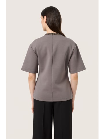 Soaked in Luxury T-Shirt kurzarm SLMagana Gerade Passform in Dark Gull Gray
