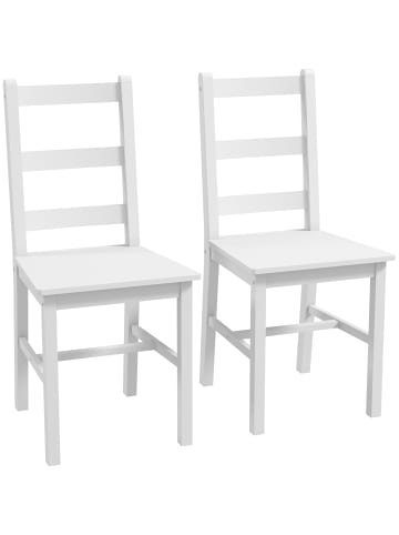 HOMCOM Esszimmerstühle-41,5L x 46B x 90H cm-Weiß