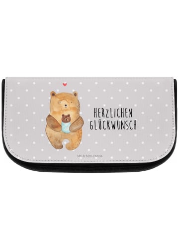 Mr. & Mrs. Panda Kulturbeutel Bär Baby mit Spruch in Grau Pastell